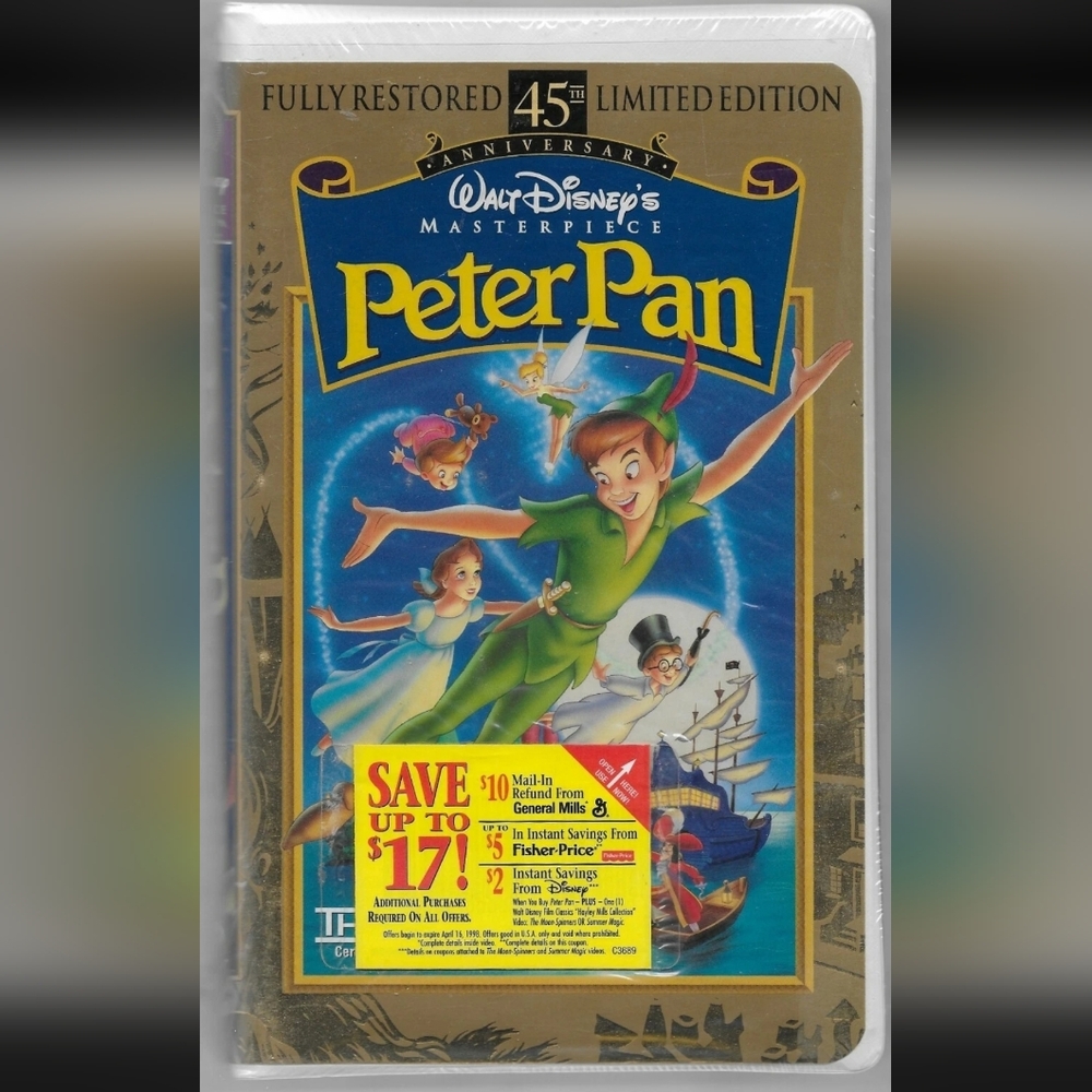 Walt Disney's Peter Pan (VHS, 1998, 45th Anniversary Limited Edition)